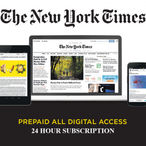 The New York Times Page, prepaid all digital access. 24 hour subscription 