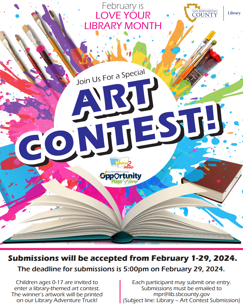 Love Your Library Month February 2024 Art Contest Library